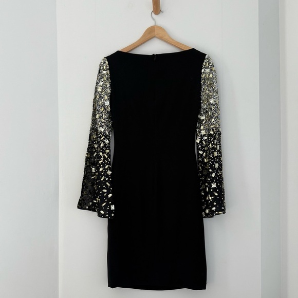 Vintage Randi Rahm black dress with metallic sequin bell sleeves - Small - Picture 6 of 8